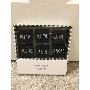 Rae Dunn Drawer Knobs Set Of 6 Black With Inspirational Words 1.75 In